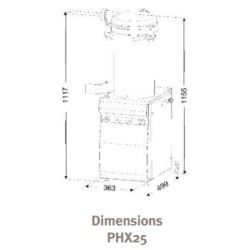 Poussoir hydraulique vertical DADAUX en inox 25 Litres - PHX 25