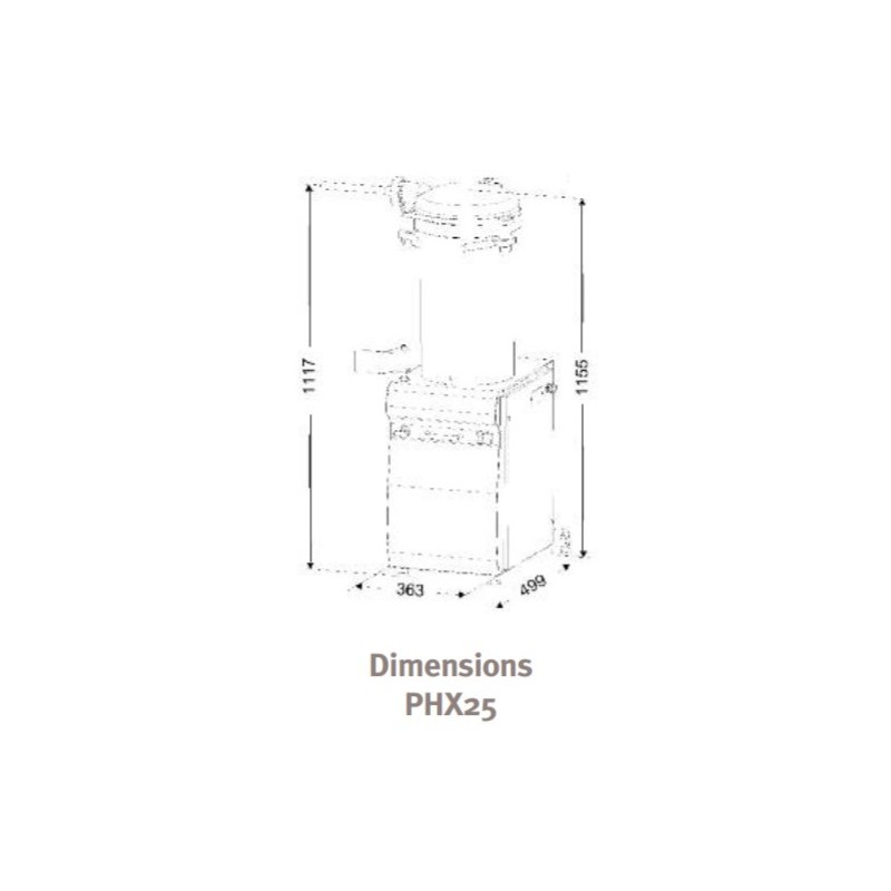 Poussoir hydraulique vertical DADAUX en inox 25 Litres - PHX 25